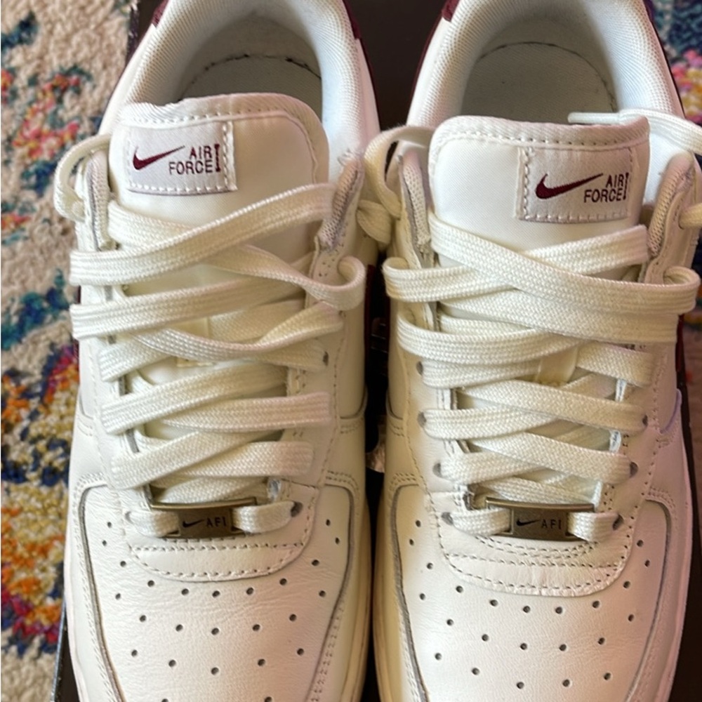 Nike Air Force 1 Cream with Maroon